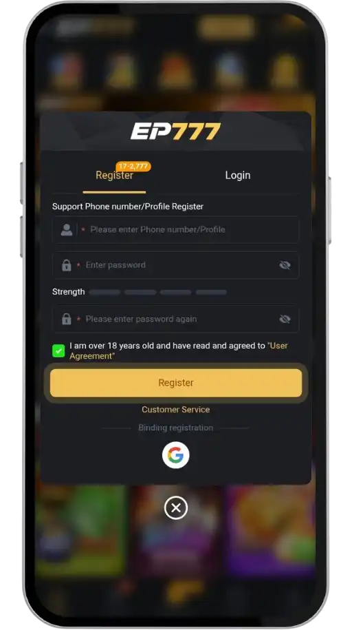 EP777 App Register