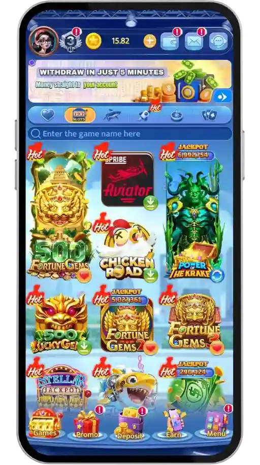 SvipSlot Game home screen