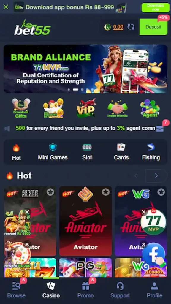 Bet55 Game Display Imag