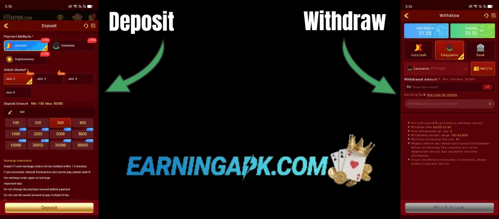 H789 Game Deposit Withdraw