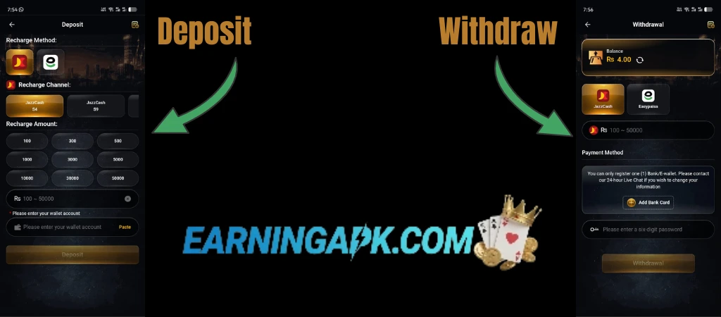 222RS Game Deposit Withdraw