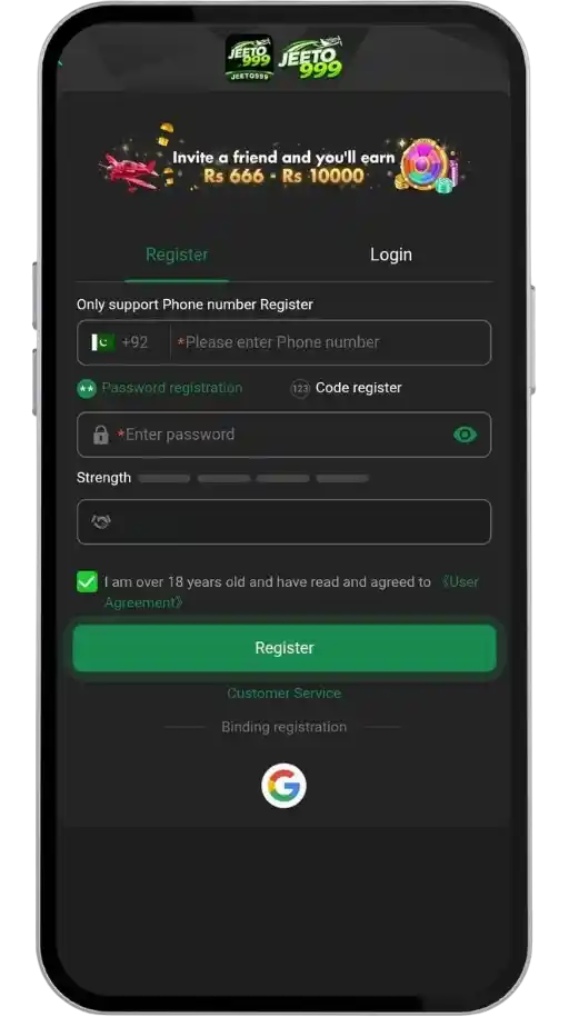Jeeto999 Game Register