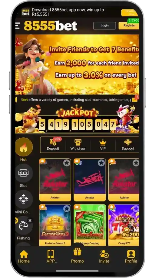 8555Bet Game Interface